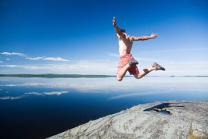 Jumping-off-cliff