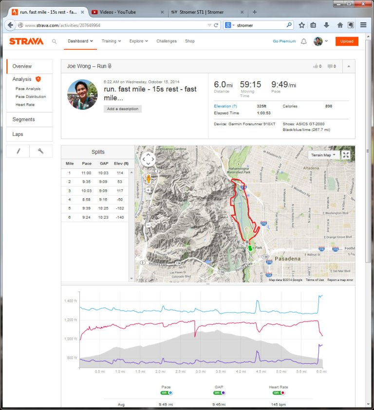 run. fast mile - 15s rest - fast mile...  Run  Strava - Mozilla Firefox 10152014 90637 AM