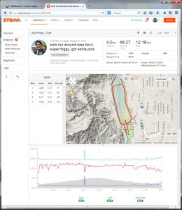 solo run around rose bowl. super foggy. got some pics.  Run  Strava - Mozilla Firefox 10212014 84718 AM