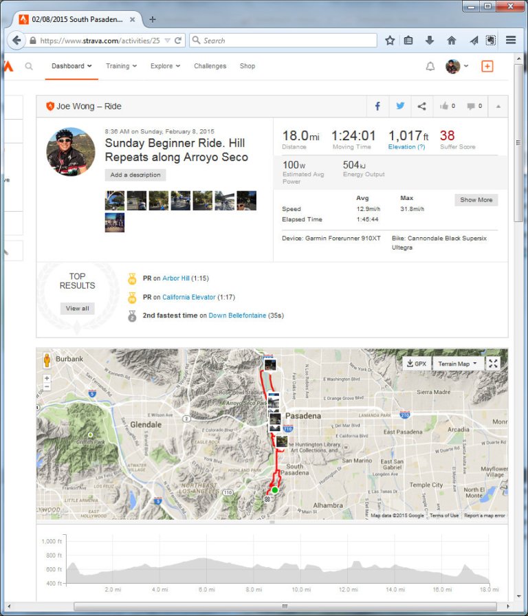 02082015 South Pasadena, California  Ride  Strava - Mozilla Firefox 282015 111021 AM