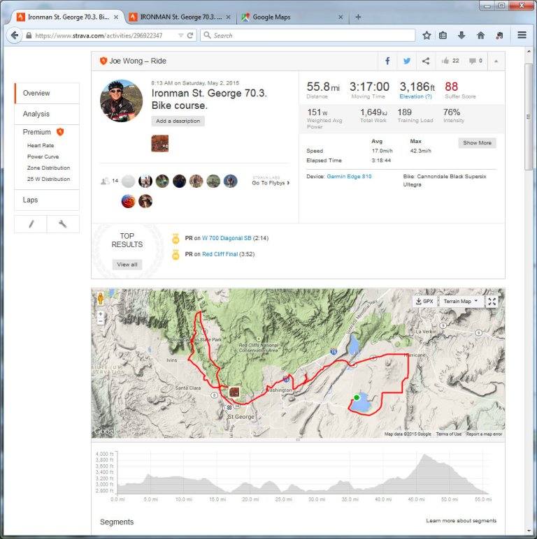 Ironman St. George 70.3. Bike course.  Ride  Strava - Mozilla Firefox 552015 83657 PM