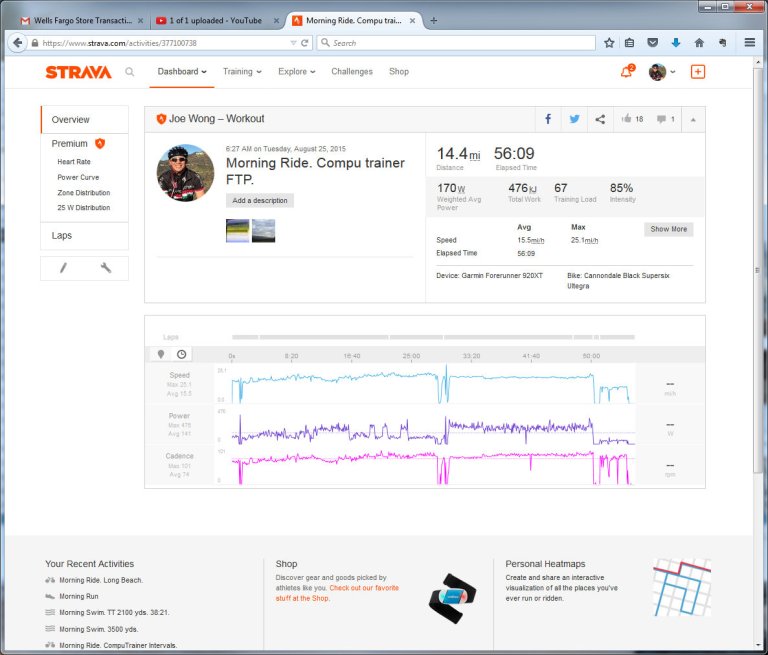 Morning Ride. Compu trainer FTP. Ride Strava - Mozilla Firefox 952015 54036 PM