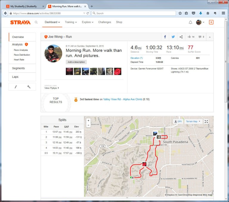 Morning Run. More walk than run. And pictures. Run Strava - Mozilla Firefox 972015 31602 PM