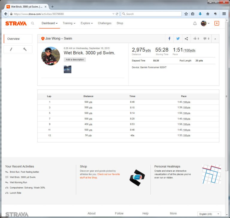 Wet Brick. 3000 yd Swim.  Swim  Strava - Mozilla Firefox 9162015 44823 PM